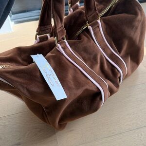 Stoney Clover Lane SCL x Juicy couture collab duffel bag velour brown BNWT $308